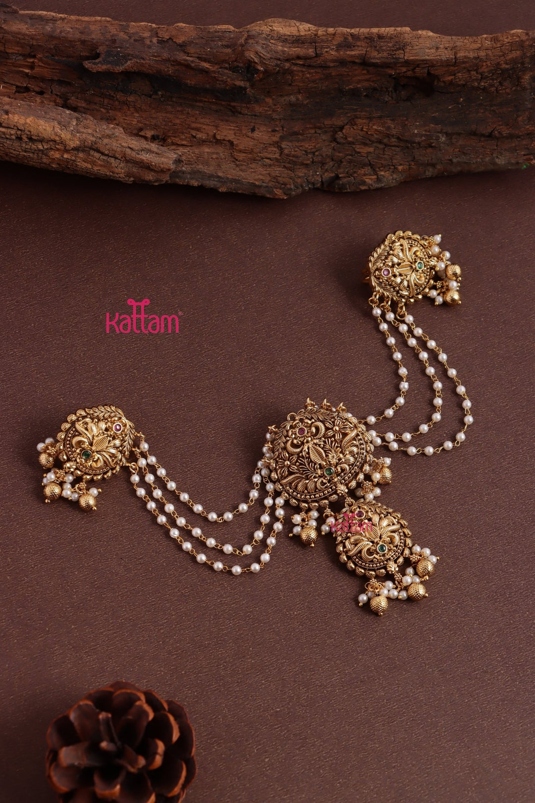 Matte Flourish Pearl Bun Billai - JB163