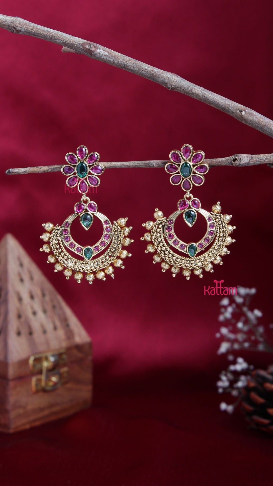 Matte Flower Statement Earring - E865