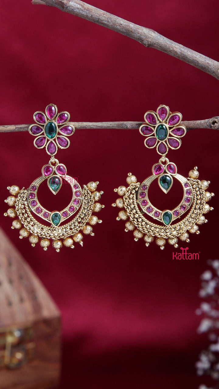 Matte Flower Statement Earring - E865