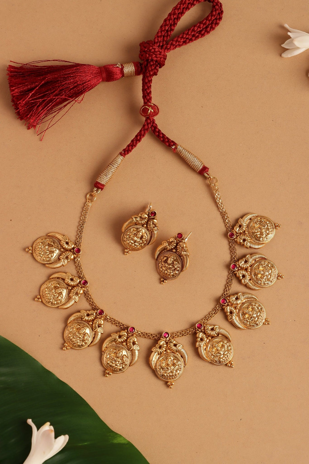 Matte Goddess Coin Choker - N4106