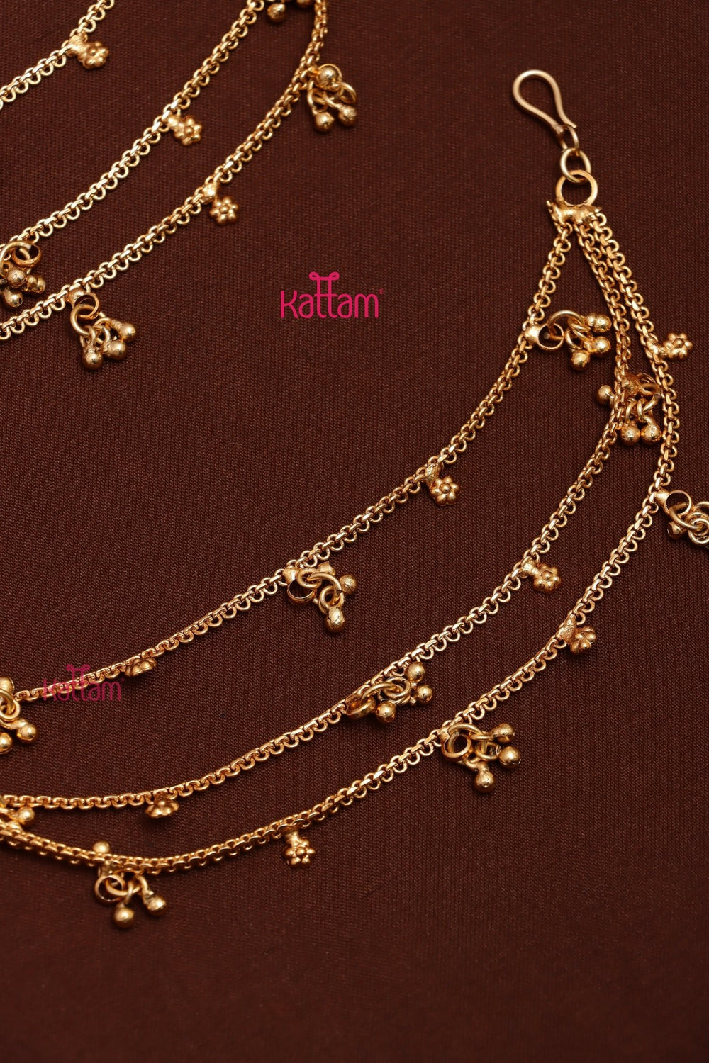 Matte Gold Drop Earchain - EC051