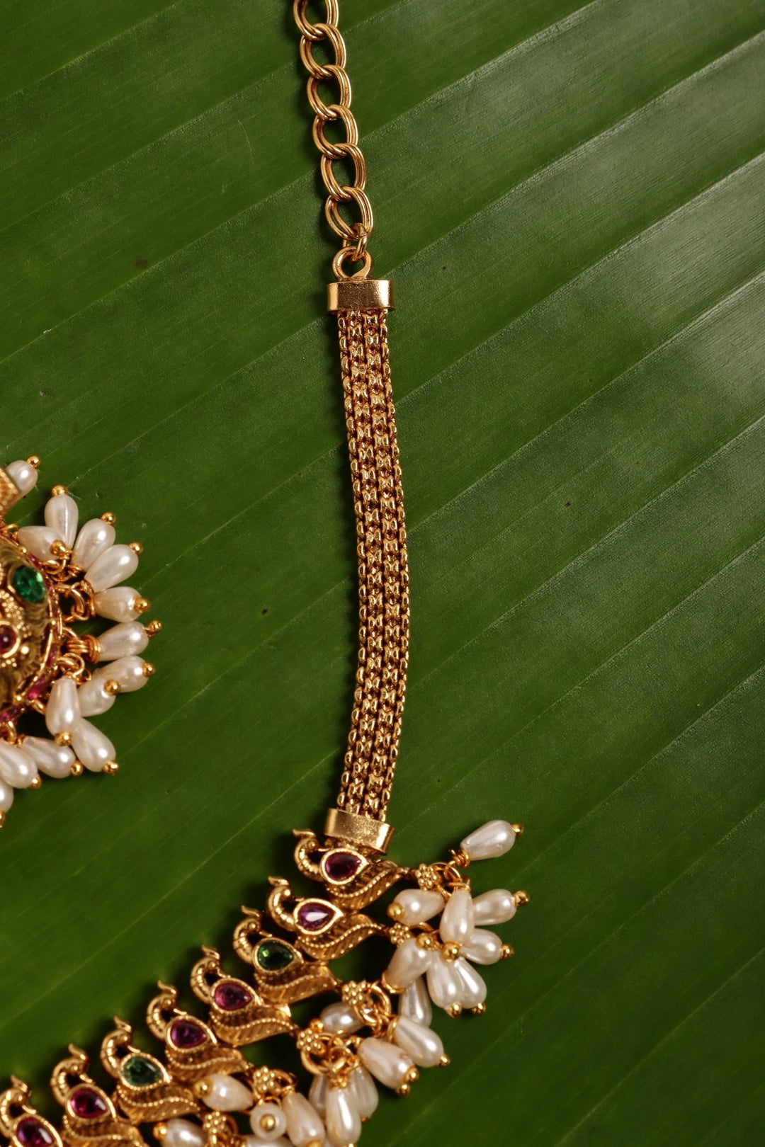 Matte Mayil Peacock Pearl Choker - N4081