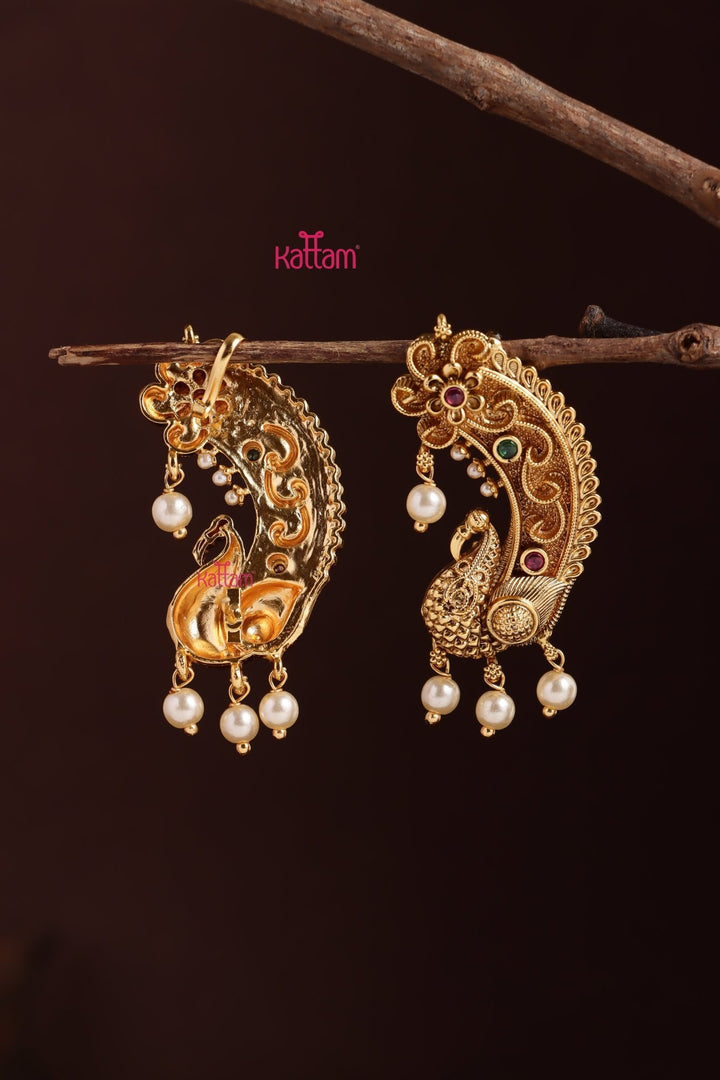 Matte Peacock Flourish Jhumka - E1254