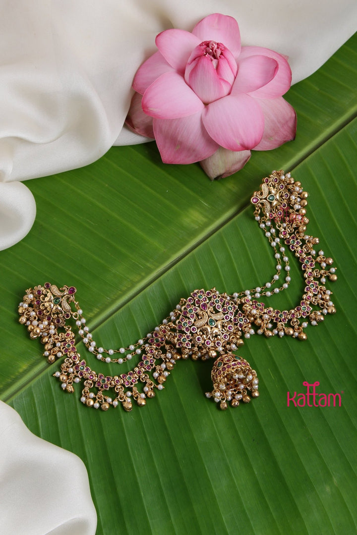 Matte Peacock Pearl Bun Billai - Design 34 - JB065