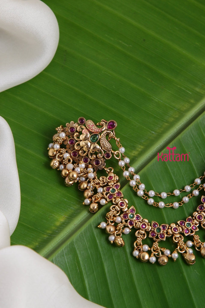 Matte Peacock Pearl Bun Billai - Design 34 - JB065