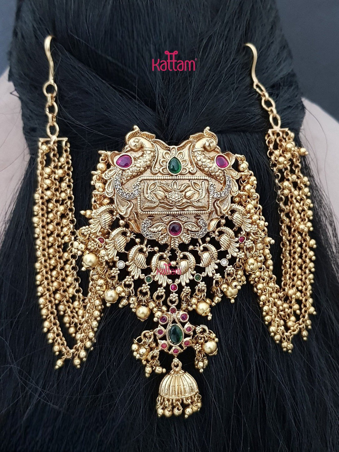 Matte Rubygreen Peacock Bun Billai - Design 52 - JB194