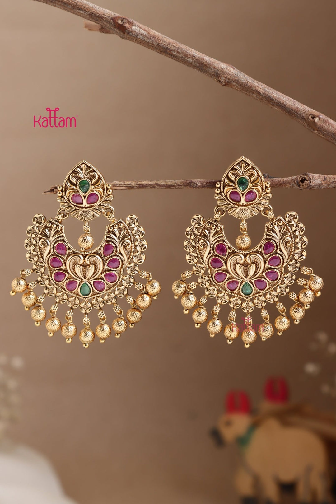 Matte Thilak Goldball Drop Earring - E1052