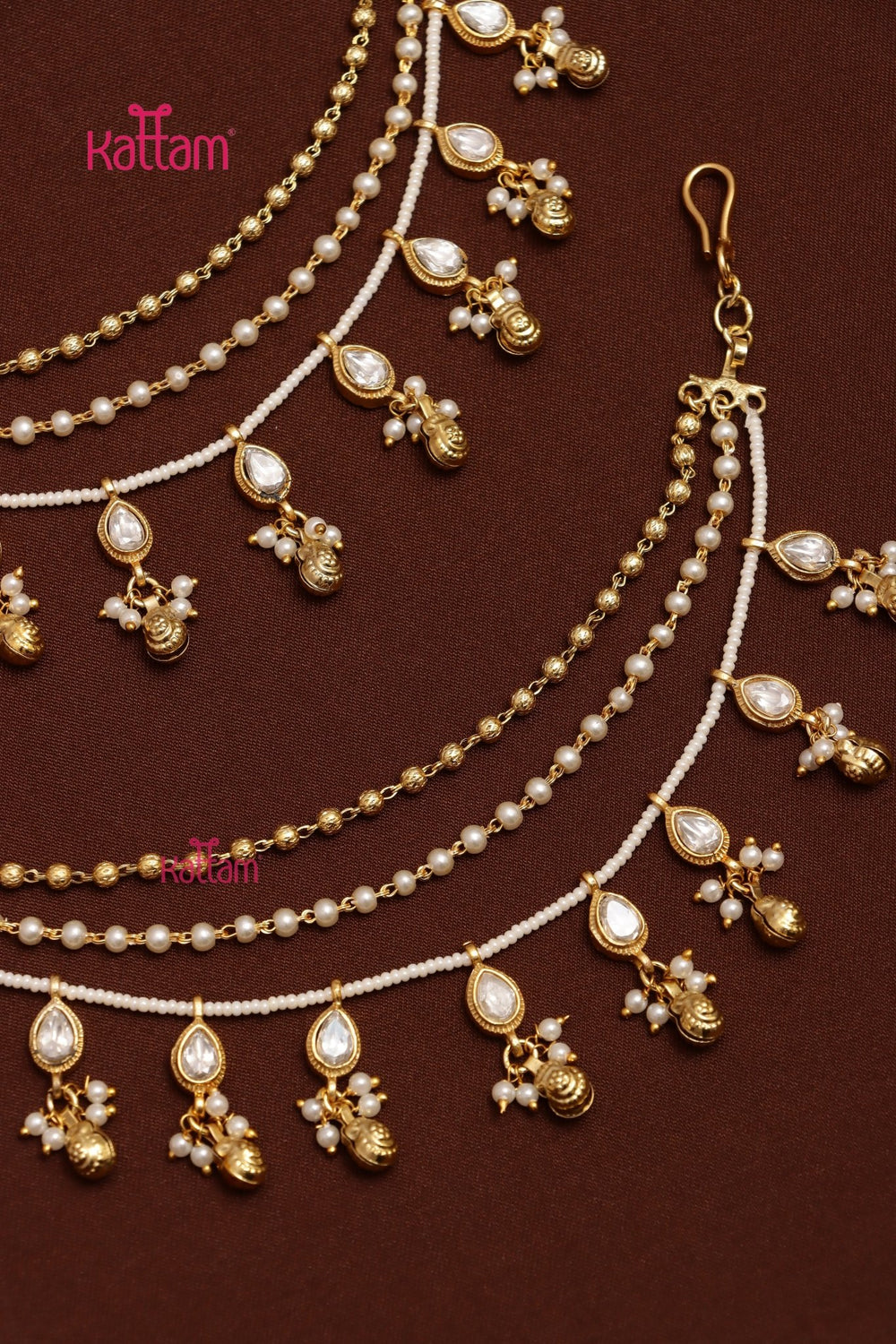 Meenakari Pearl Earchain - ECO72