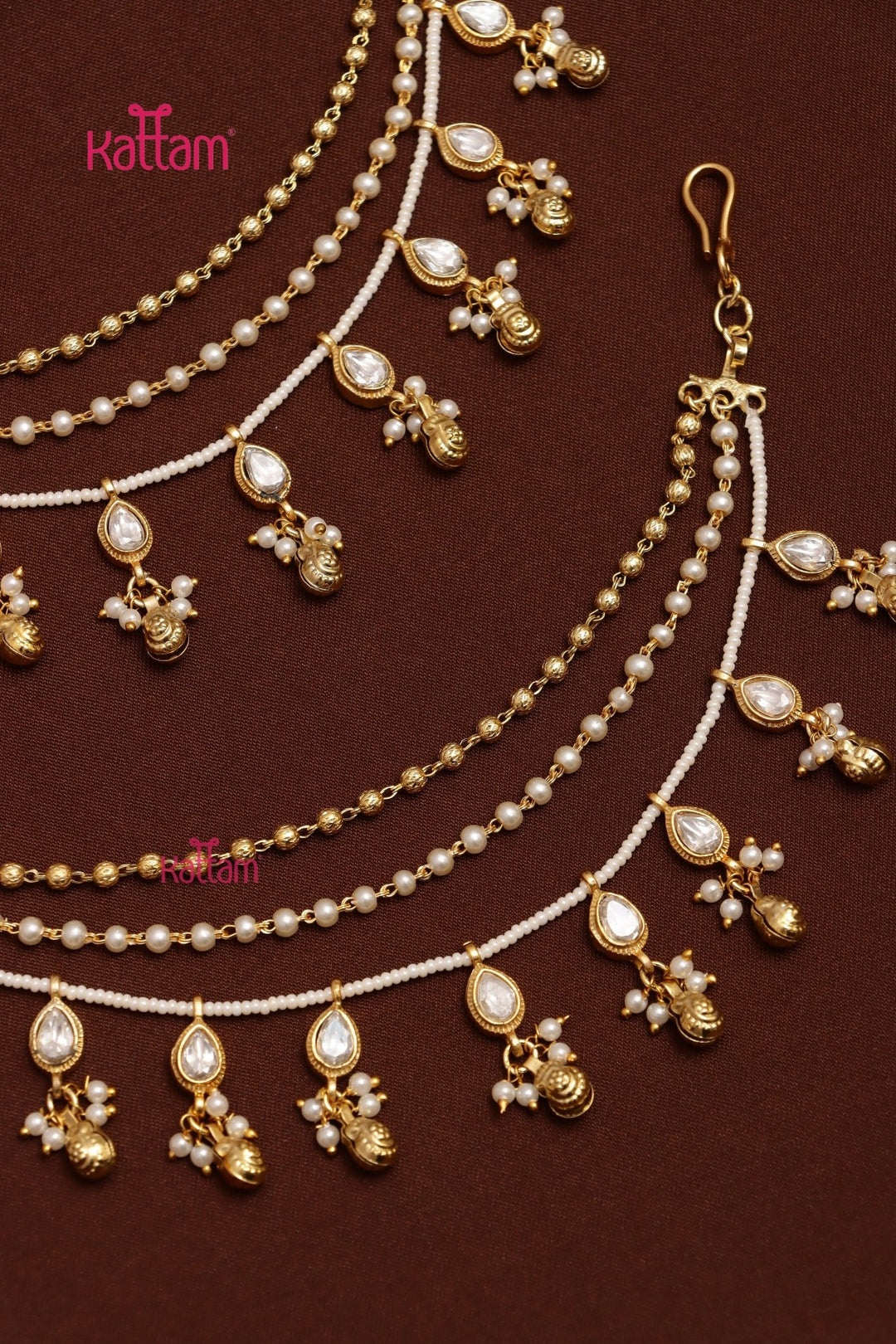 Meenakari Pearl Earchain - ECO72