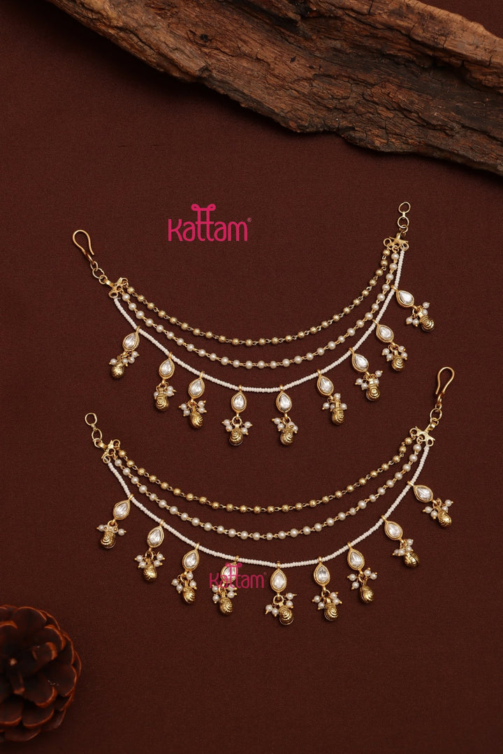 Meenakari Pearl Earchain - ECO72