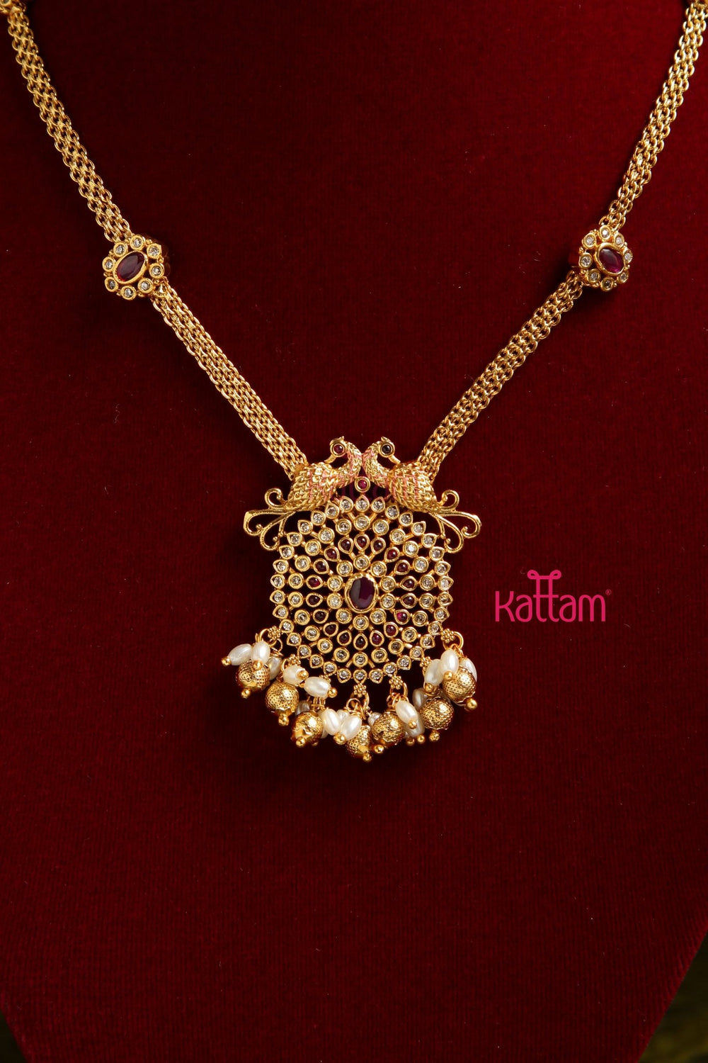 Meera - Peacock Ruby Necklace - N3015