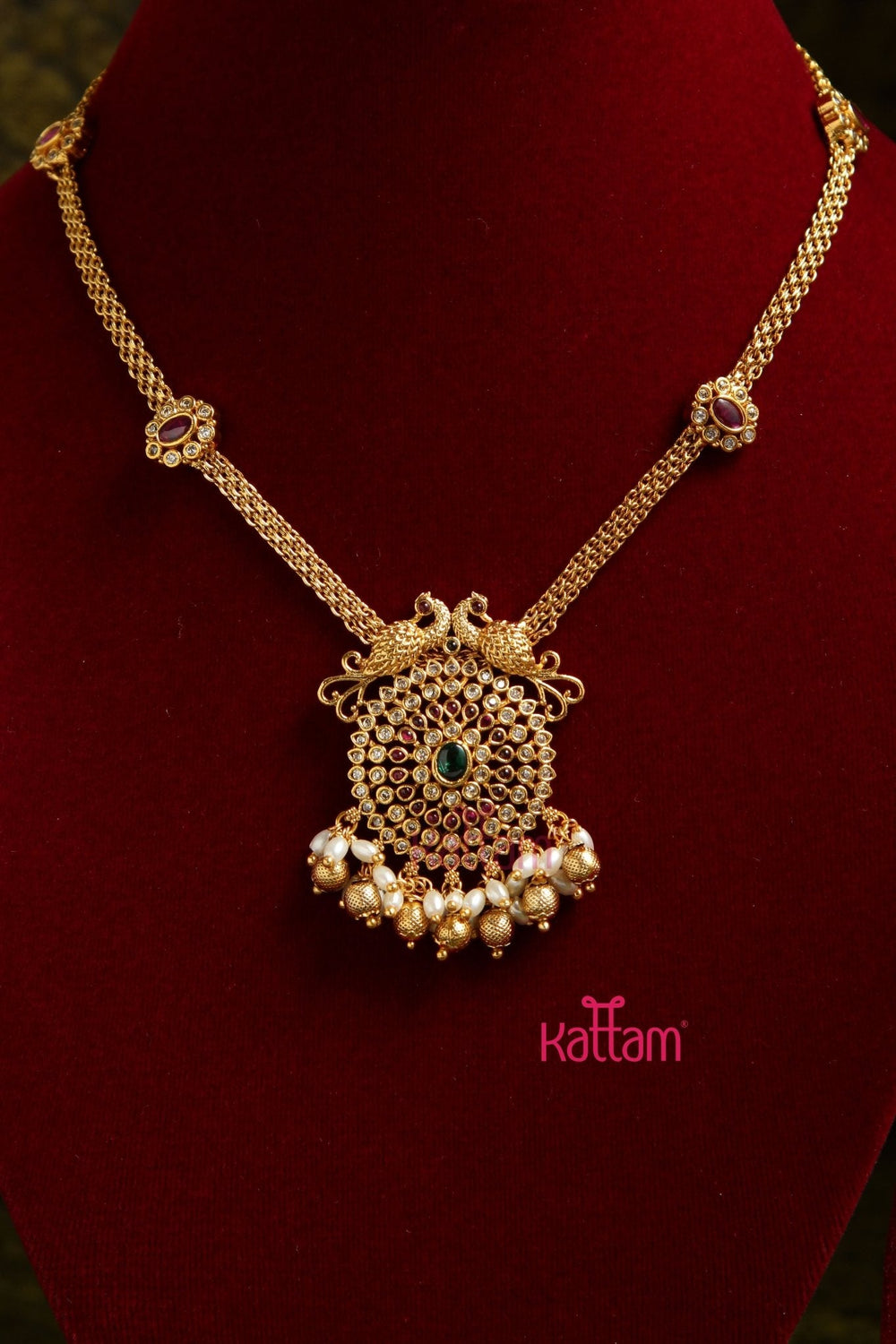 Meera - Peacock Rubygreen Necklace - N3016