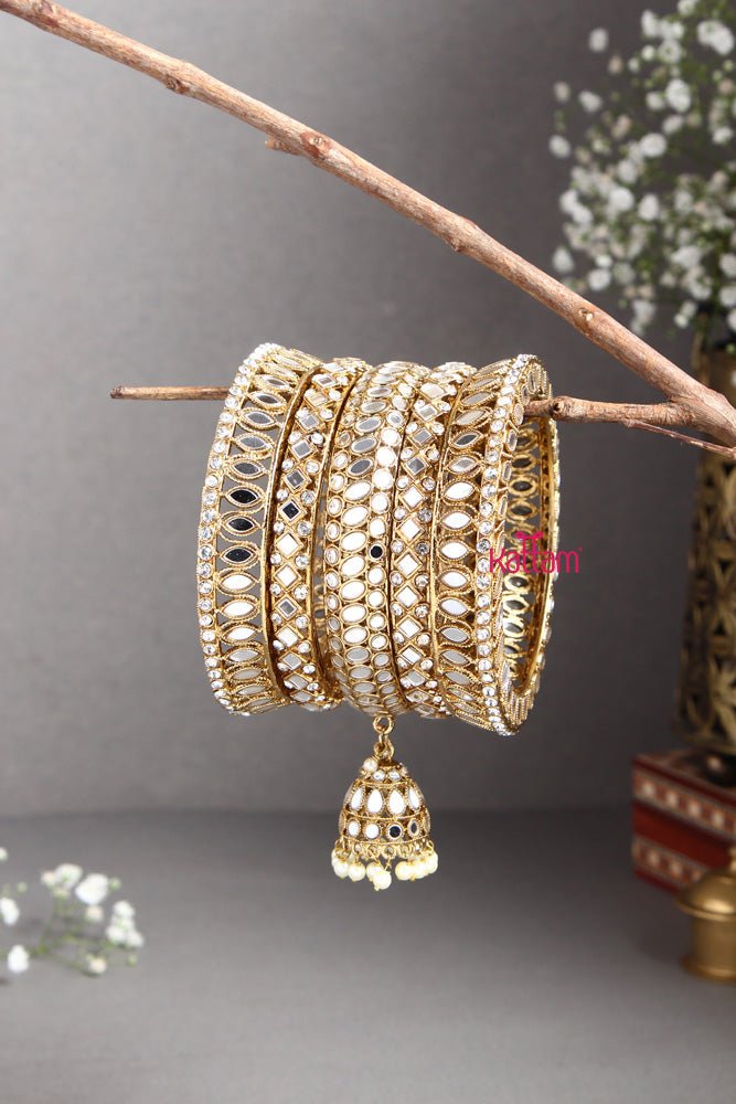 Mehendi Polish Bridal Chuda with Drop Jhumka - B399 - V4