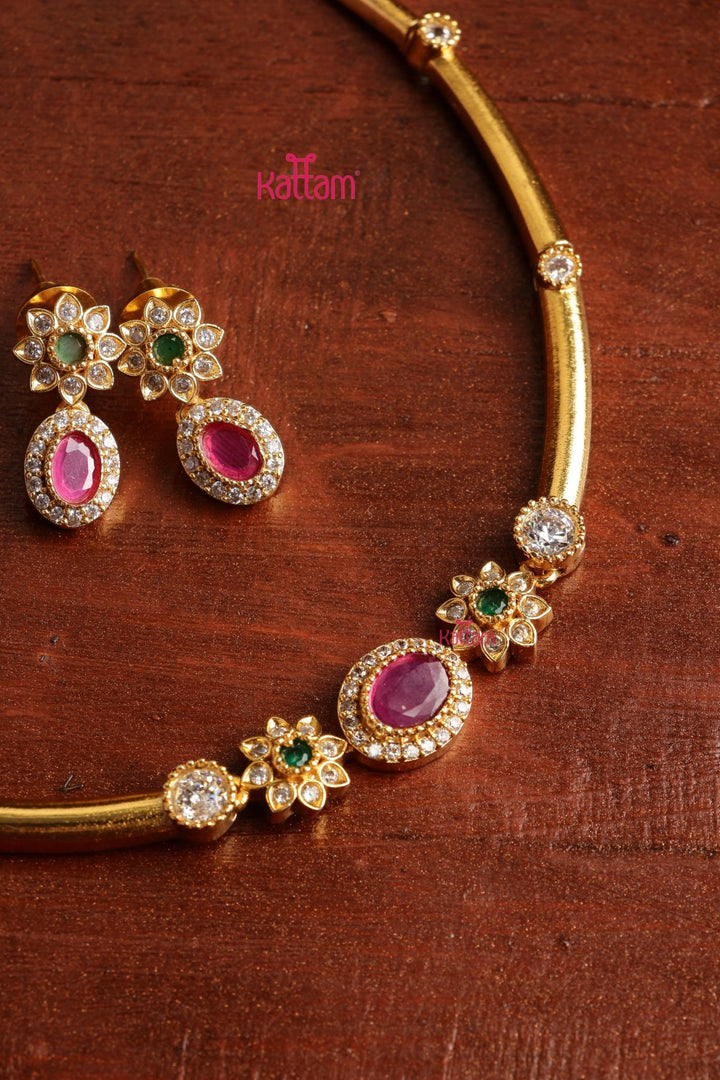 Mini Flower Hasli Choker - N3848