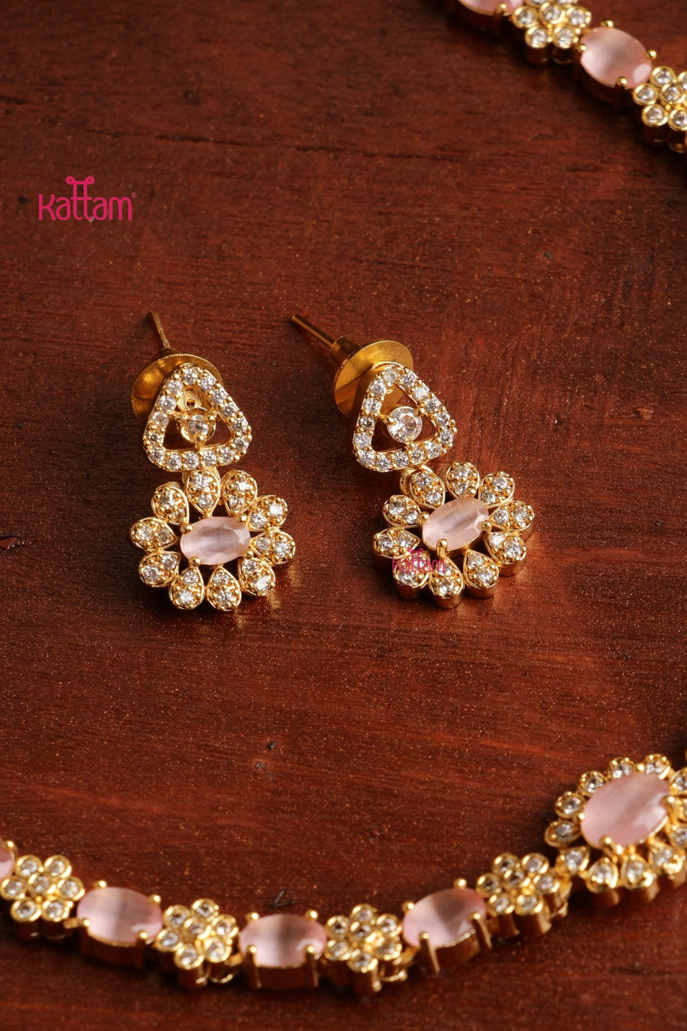 Mini Flower Stone Choker - Pastelpink - N5364