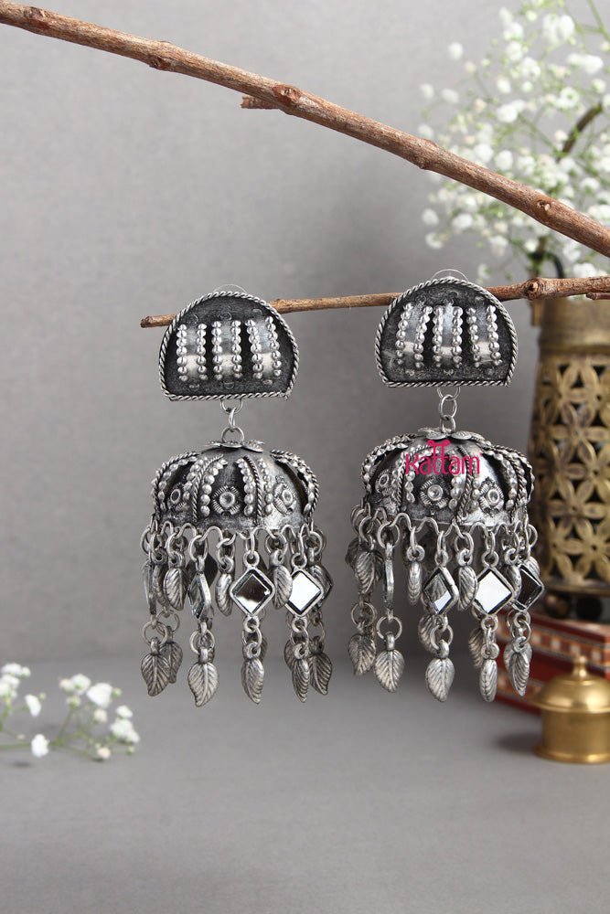 Mirror Leaf Jhumka - E422