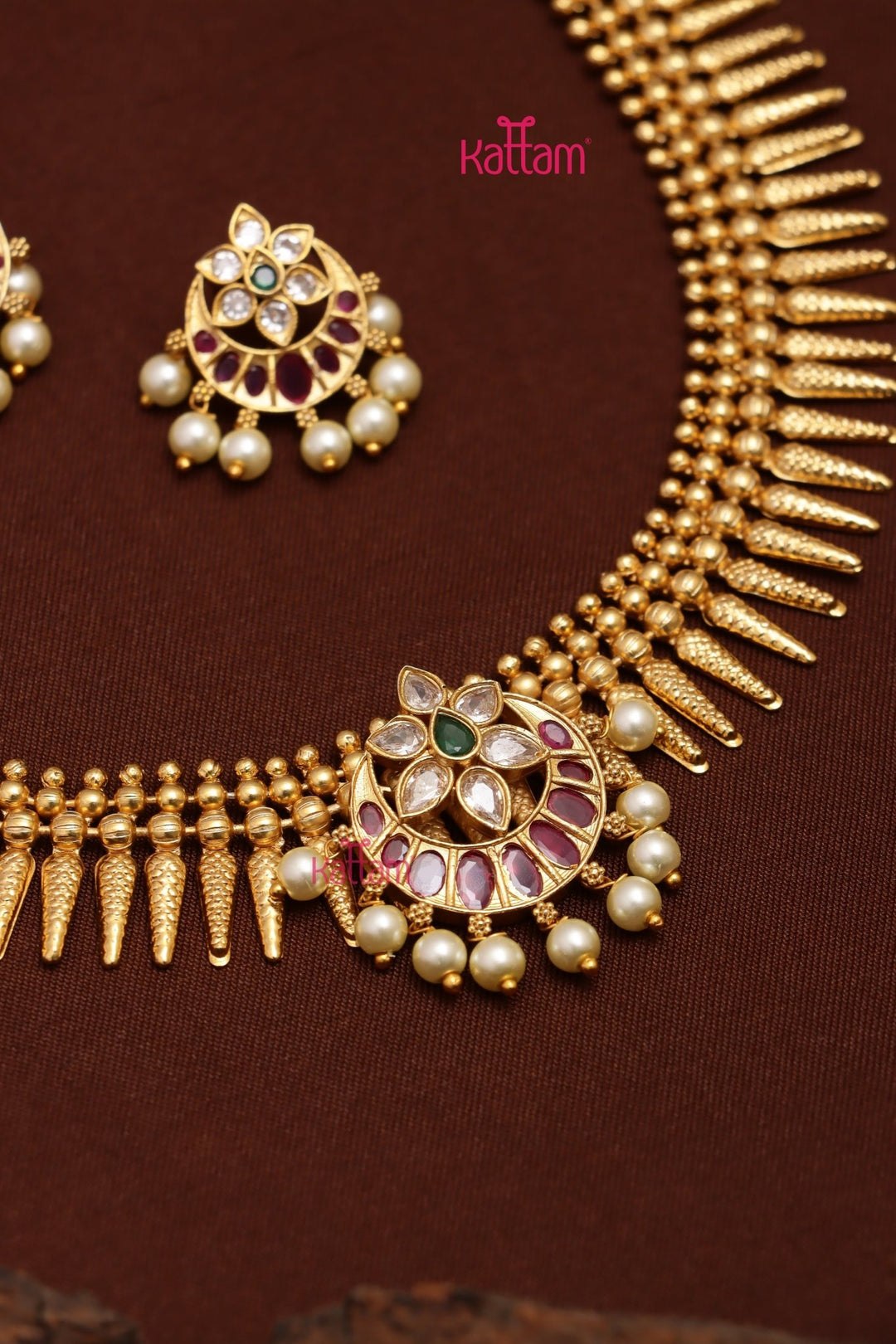 Mithuna - Chandbali Kerala Mullai Mottu Choker - N3700