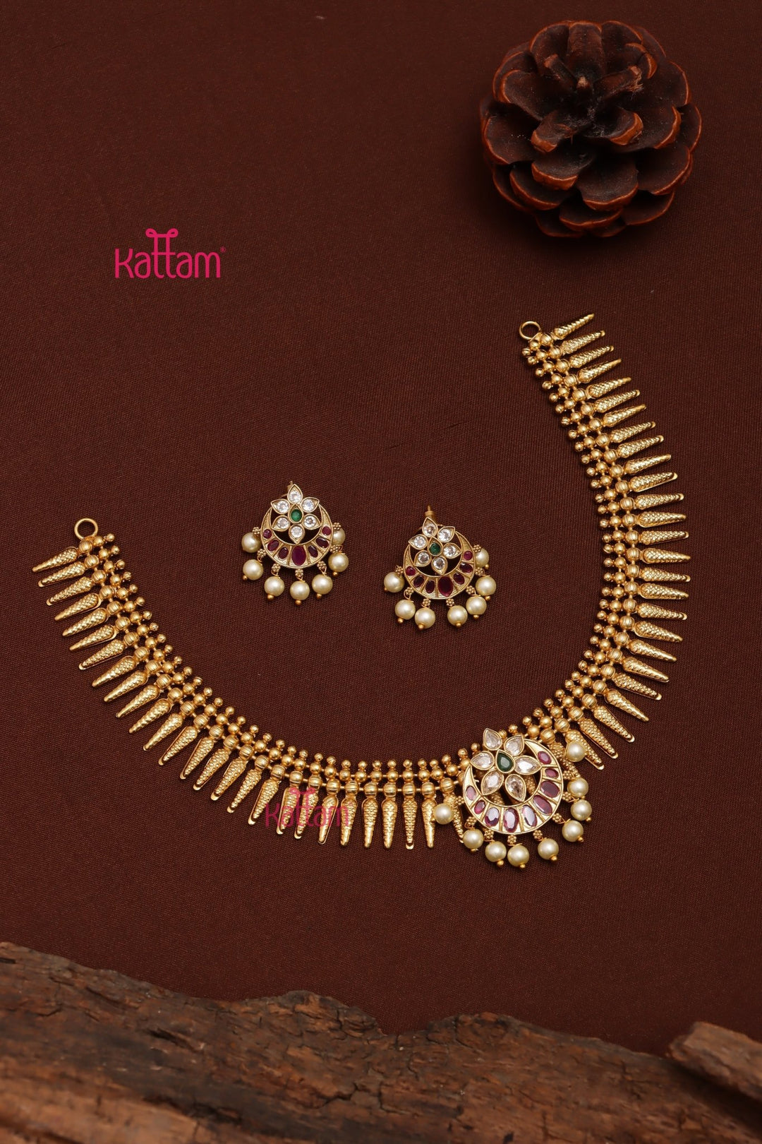 Mithuna - Chandbali Kerala Mullai Mottu Choker - N3700