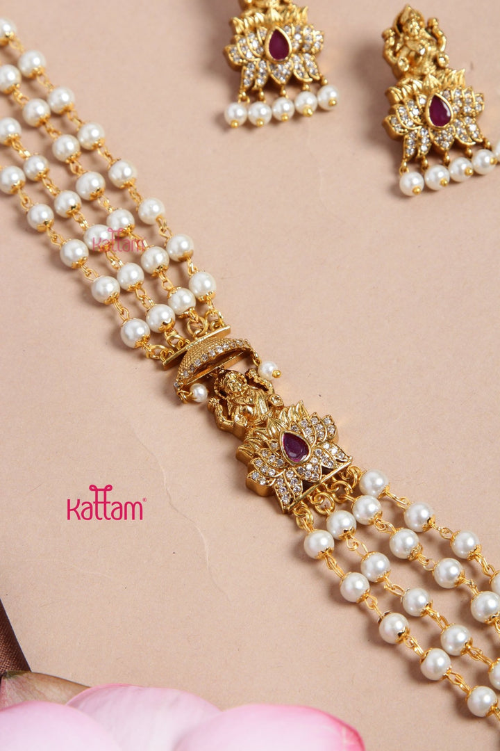Mogappu Pearl Goddess Haram - N3175