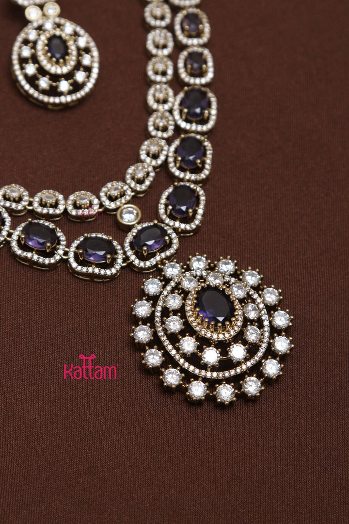 Monolisa - AD Layered Purple Necklace - N5239