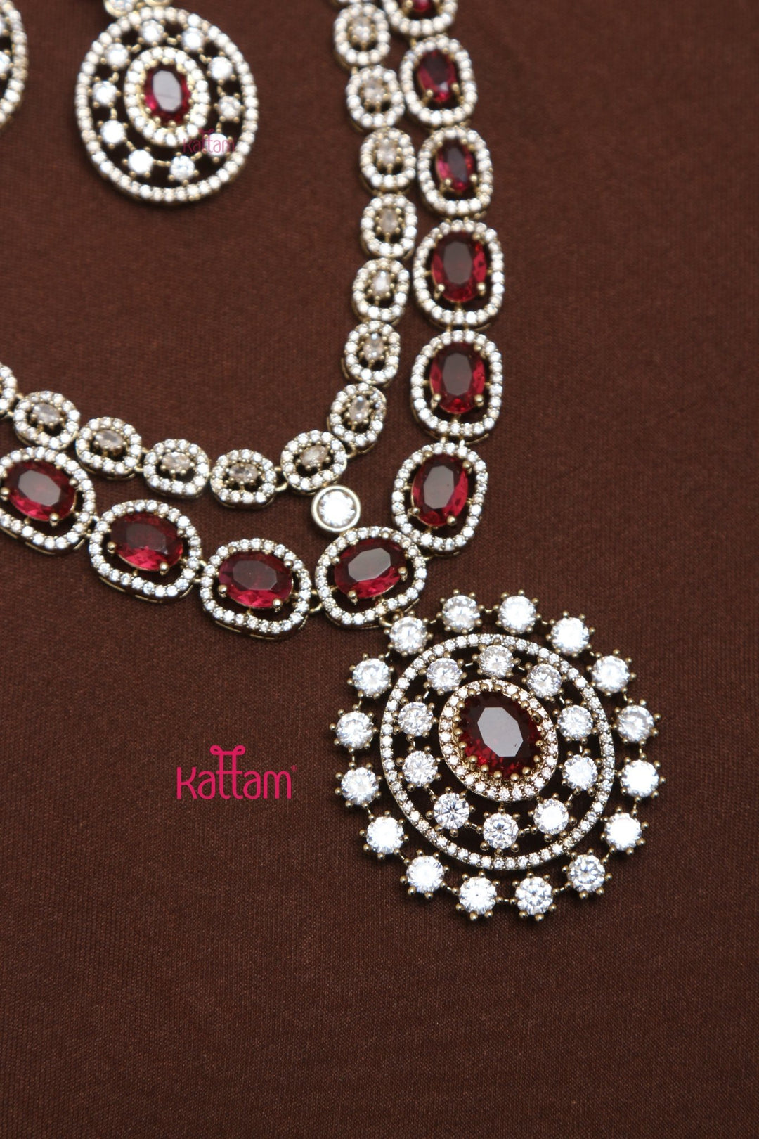 Monolisa - AD Layered Ruby Necklace - N5241