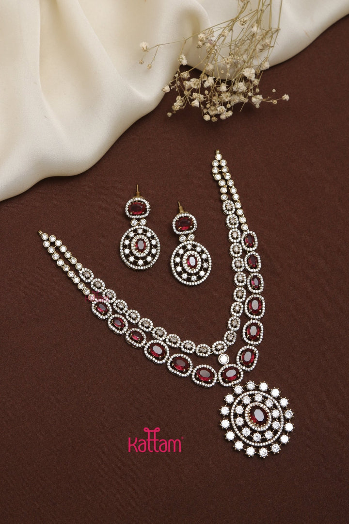 Monolisa - AD Layered Ruby Necklace - N5241