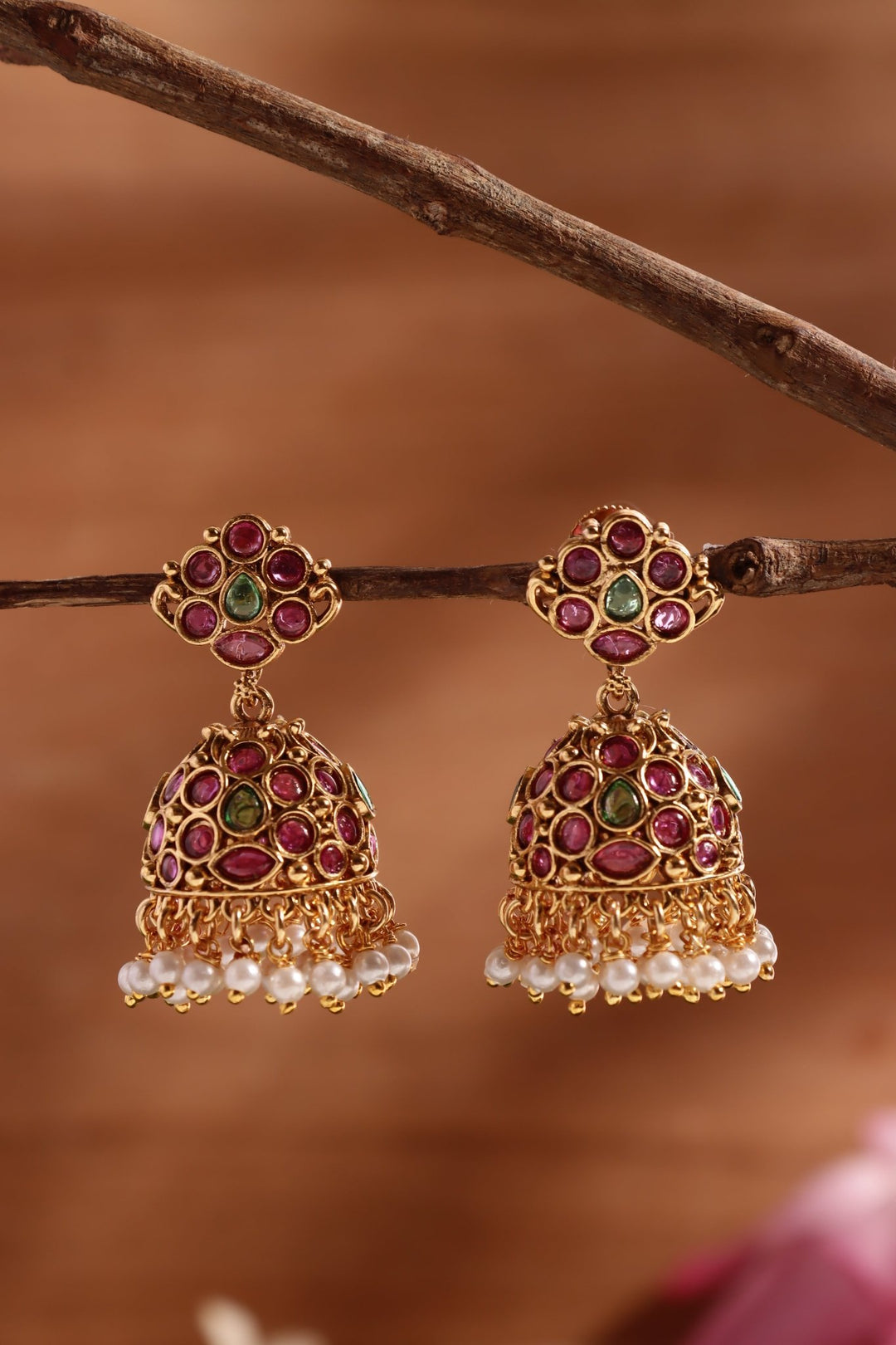 Motif peacock Jhumka - E1448