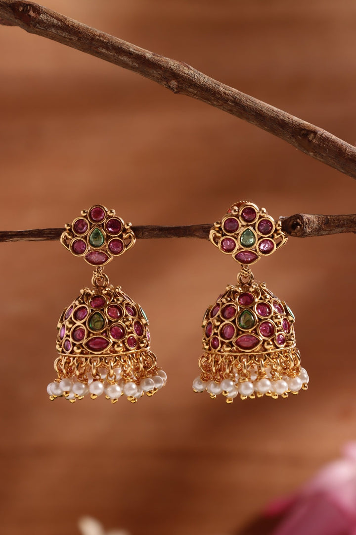 Motif peacock Jhumka - E1448