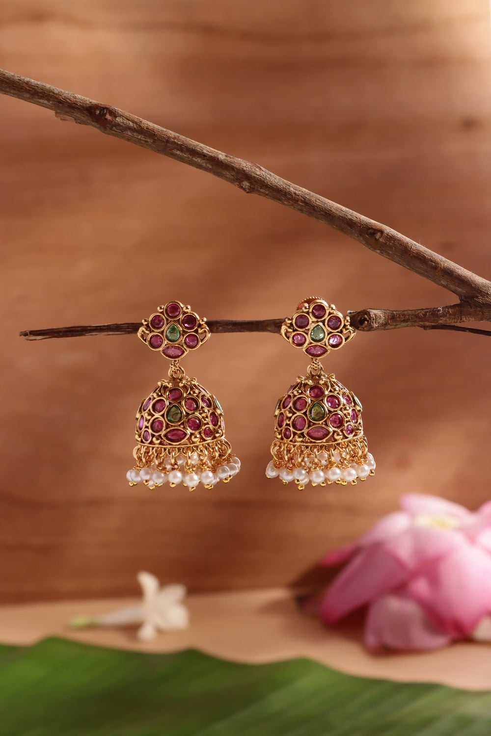 Motif peacock Jhumka - E1448