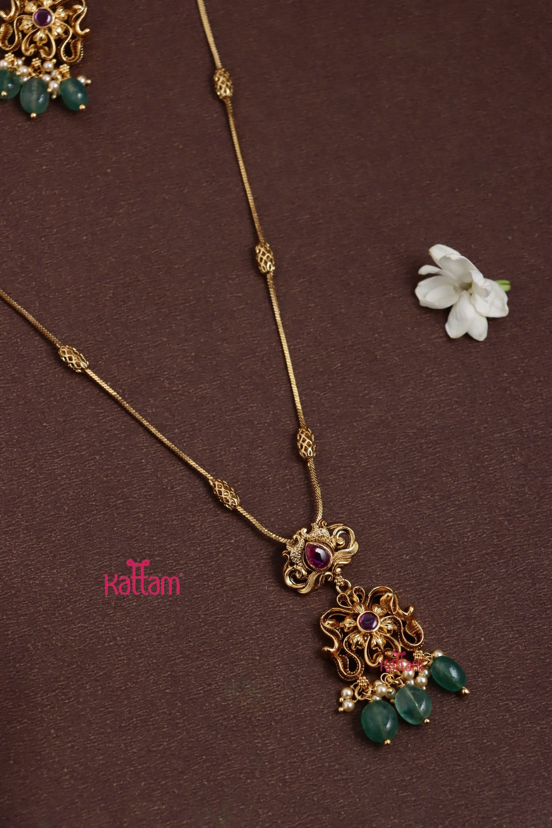 Motif Pendant Dollar Chain Set - N3836