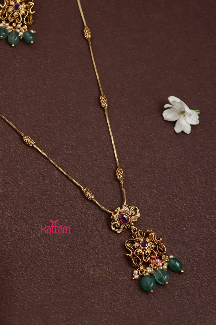 Motif Pendant Dollar Chain Set - N3836