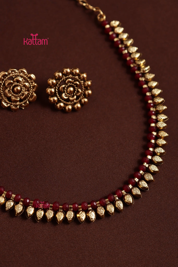Mullai - Ruby Choker - N3988