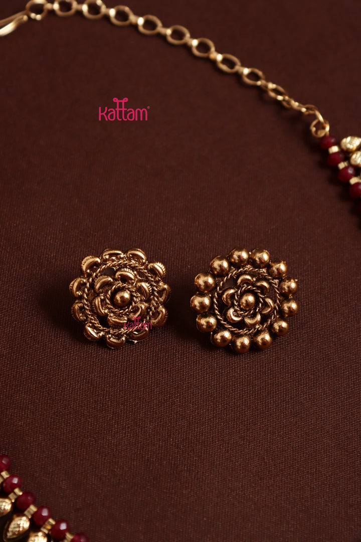 Mullai - Ruby Choker - N3988