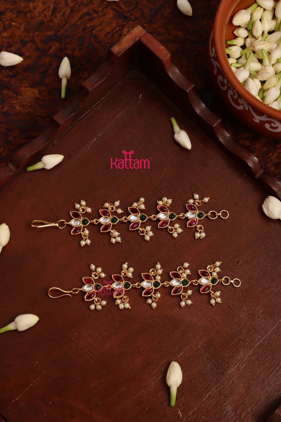 Mulstistone Lotus EarChain / Mattal - EC057