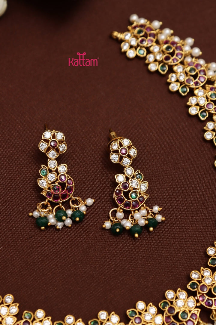 Multi Peacock Pearl Necklace - N4019