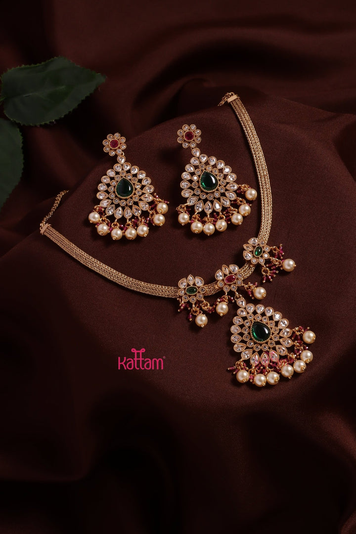 Multistone Chakra Attigai Choker - N3427