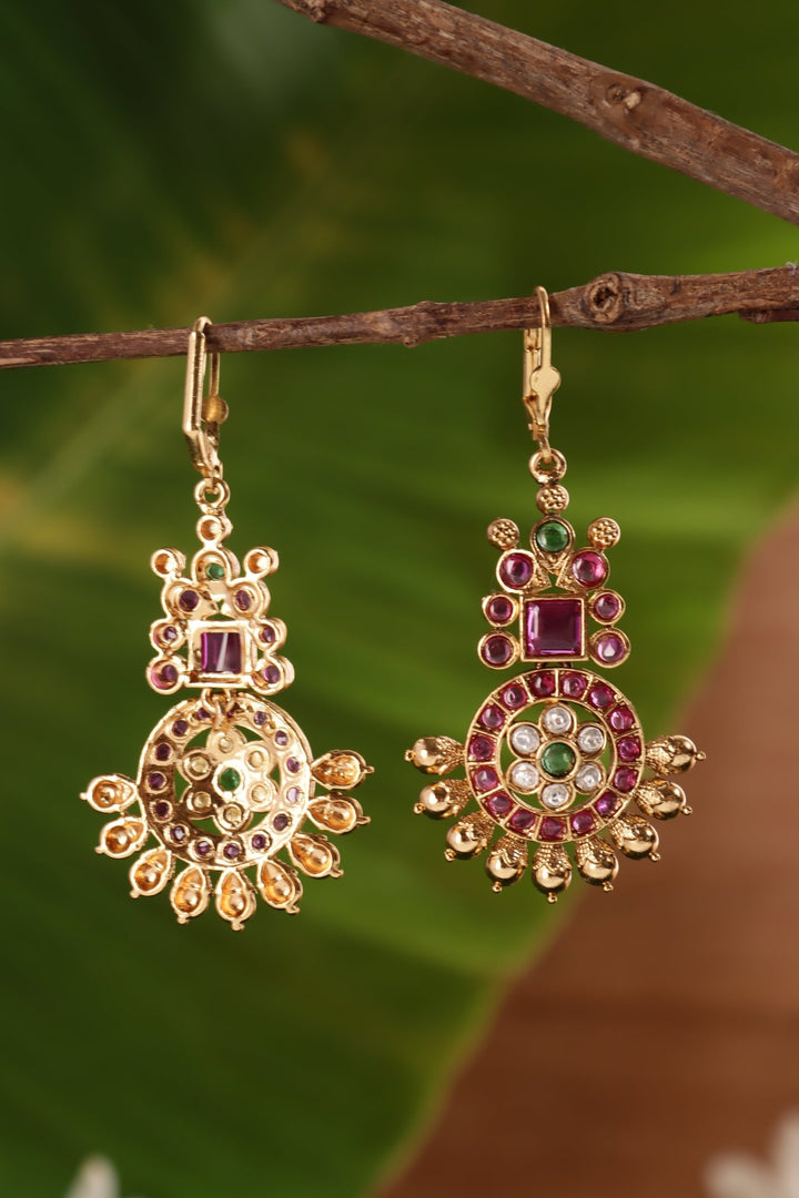 Multistone Chakra Hoop Earring - E1484