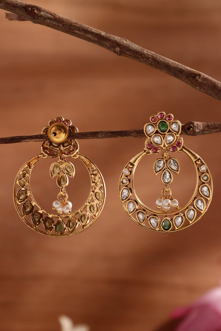 Multistone Chandbali Earring - E1499