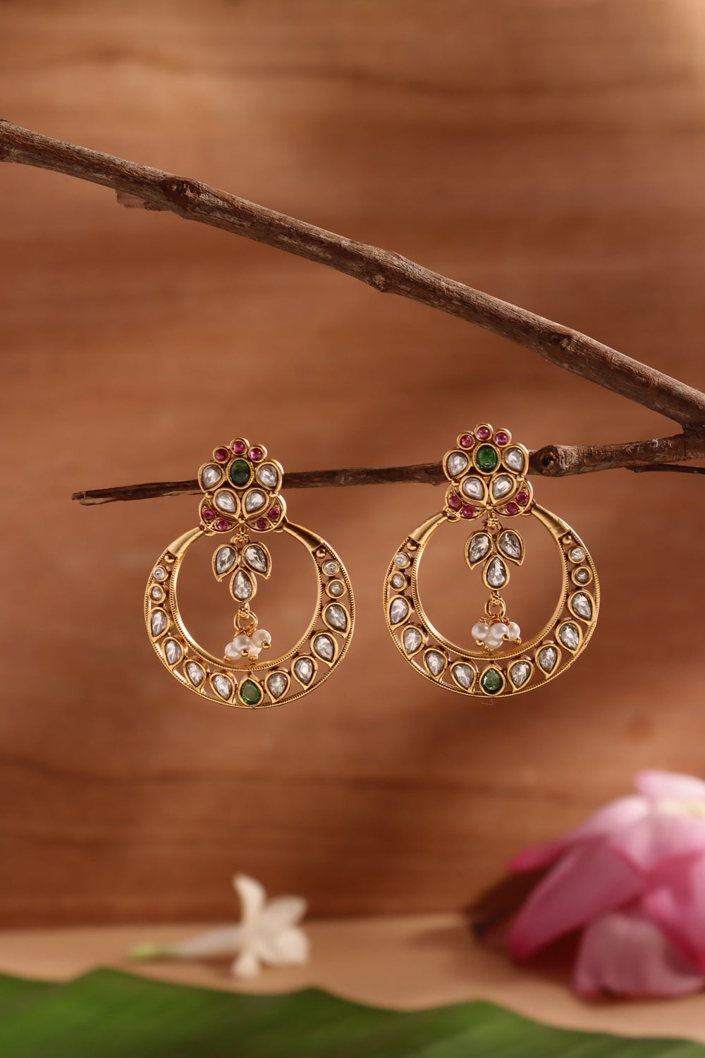 Multistone Chandbali Earring - E1499