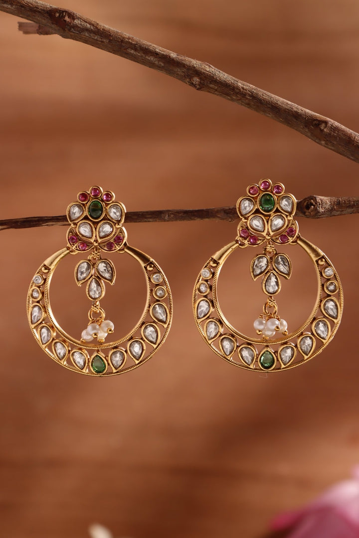 Multistone Chandbali Earring - E1499