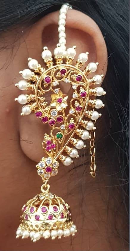 Multistone Floral Mattal Jhumka - E1188