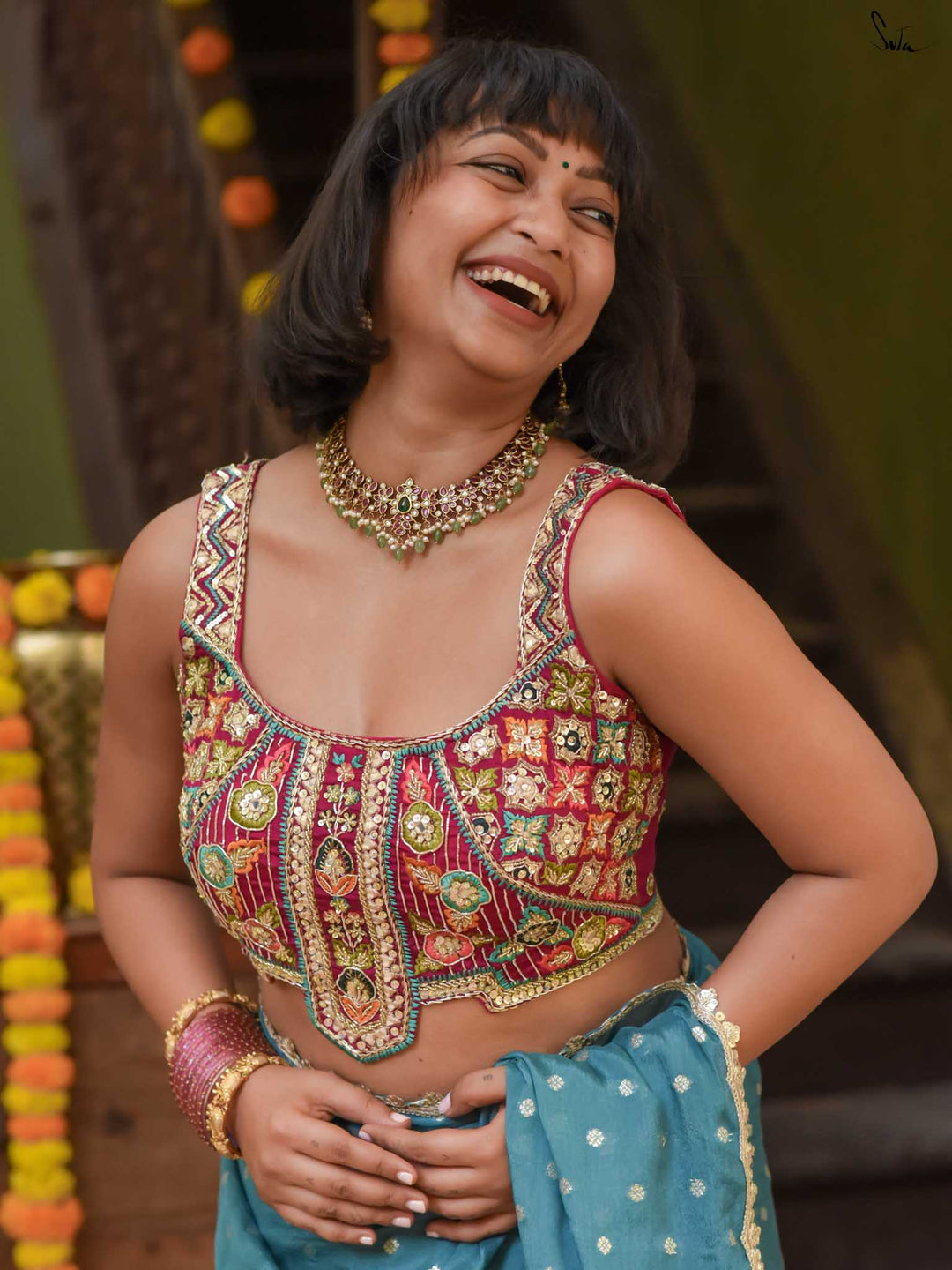 Multistone Kemp Beaded Choker - N3824