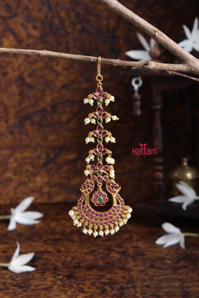 Multistone Kemp Chanbali Maang Tikka - MT055
