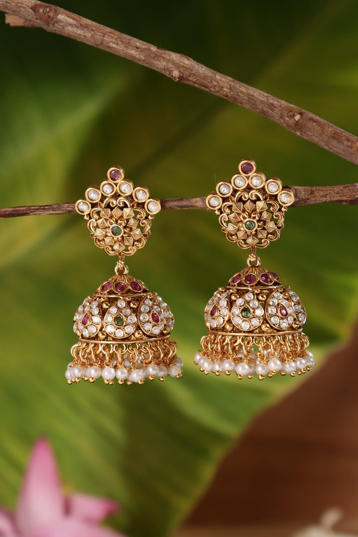 Multistone Manga Jhumka - E1463