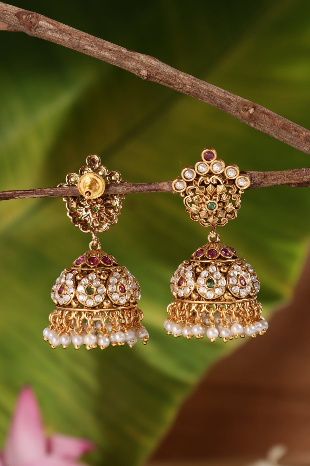 Multistone Manga Jhumka - E1463