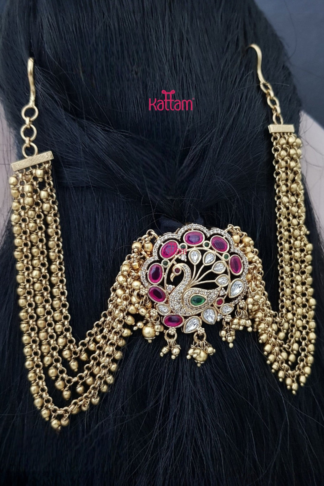 Multistone Peacock Bun Billai - Design 54 - JB196