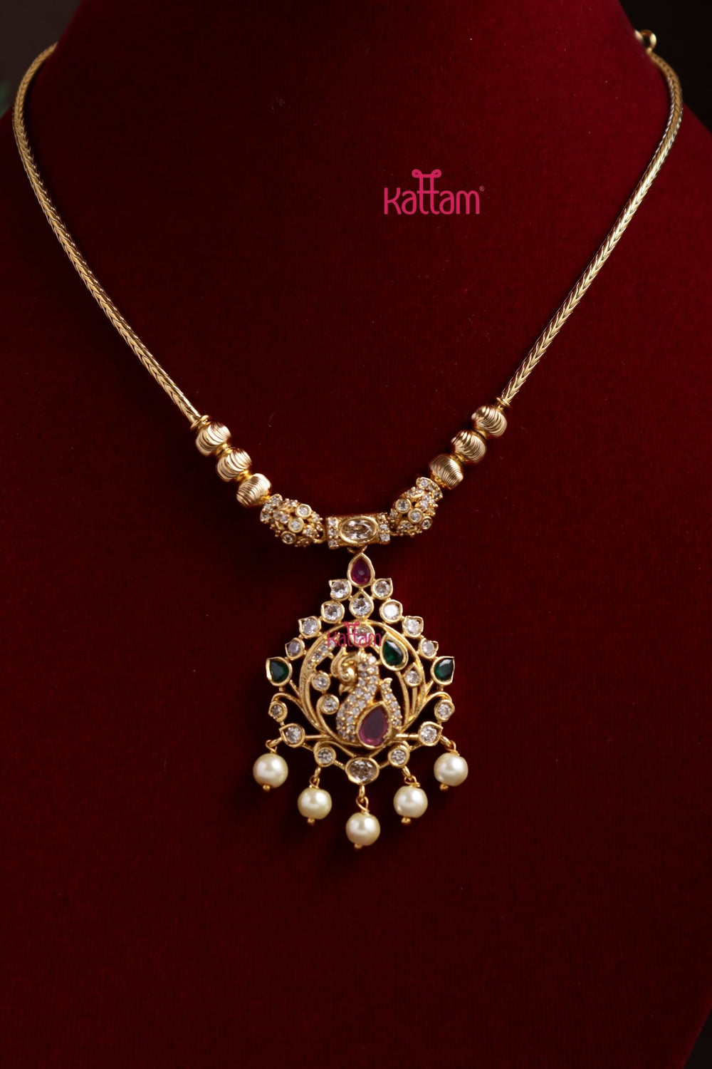 Multistone Peacock Stone Necklace - N3858