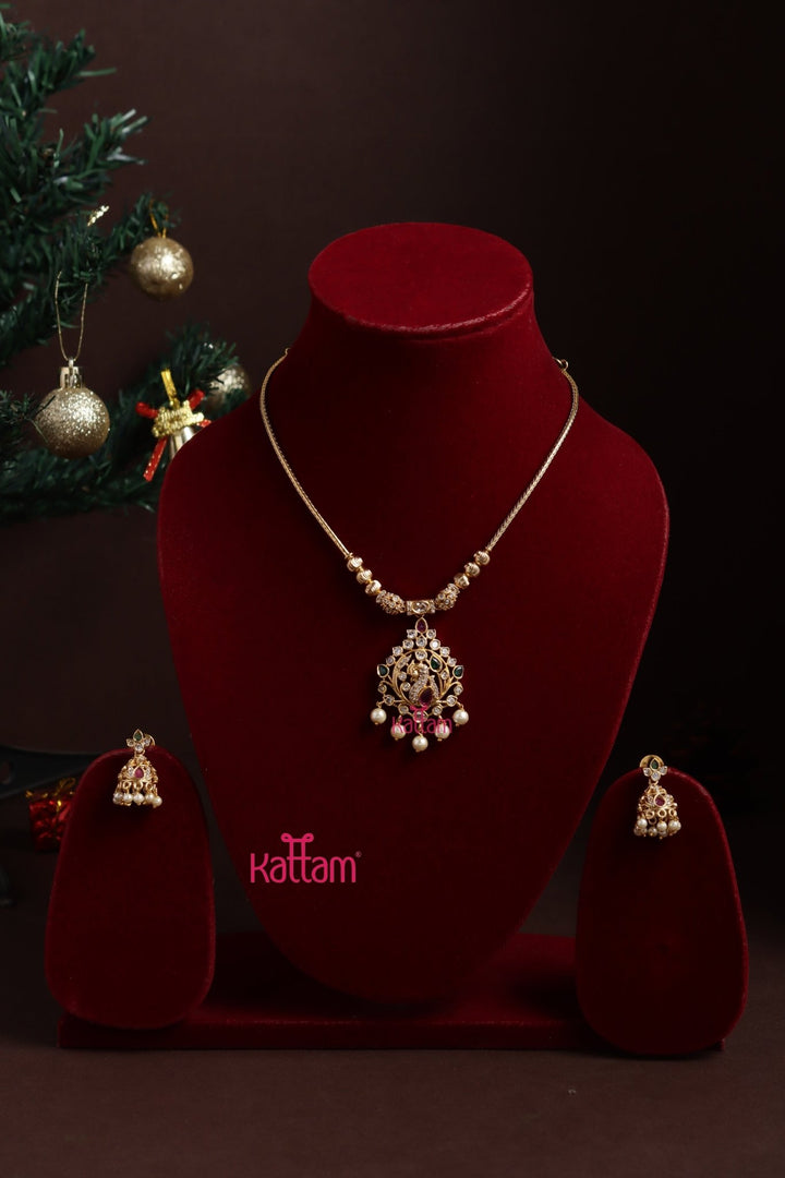 Multistone Peacock Stone Necklace - N3858