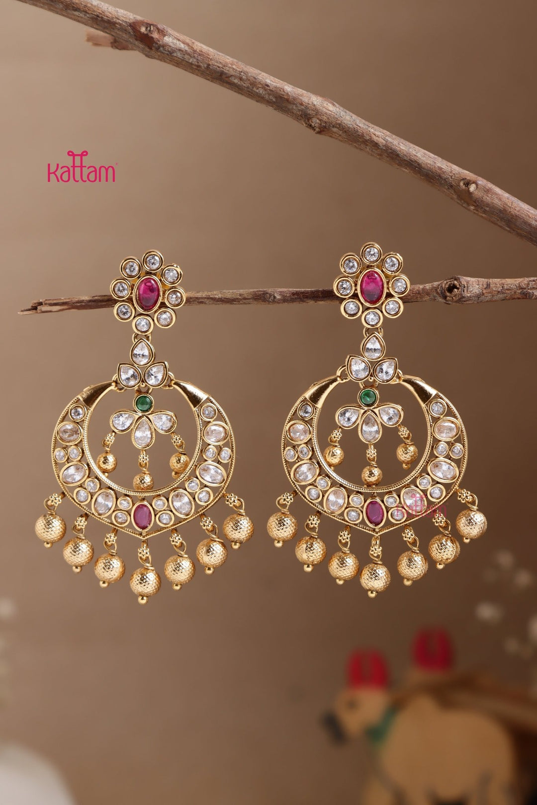 Multistone Statement Earring - E1049