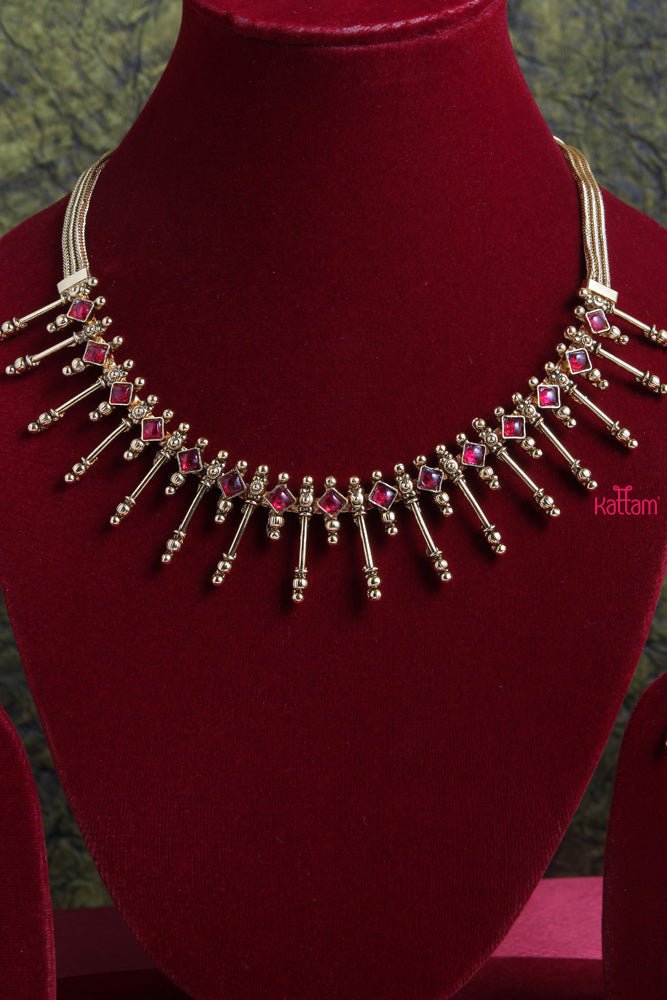 Mythri - Goltone Spike Necklace - N1806